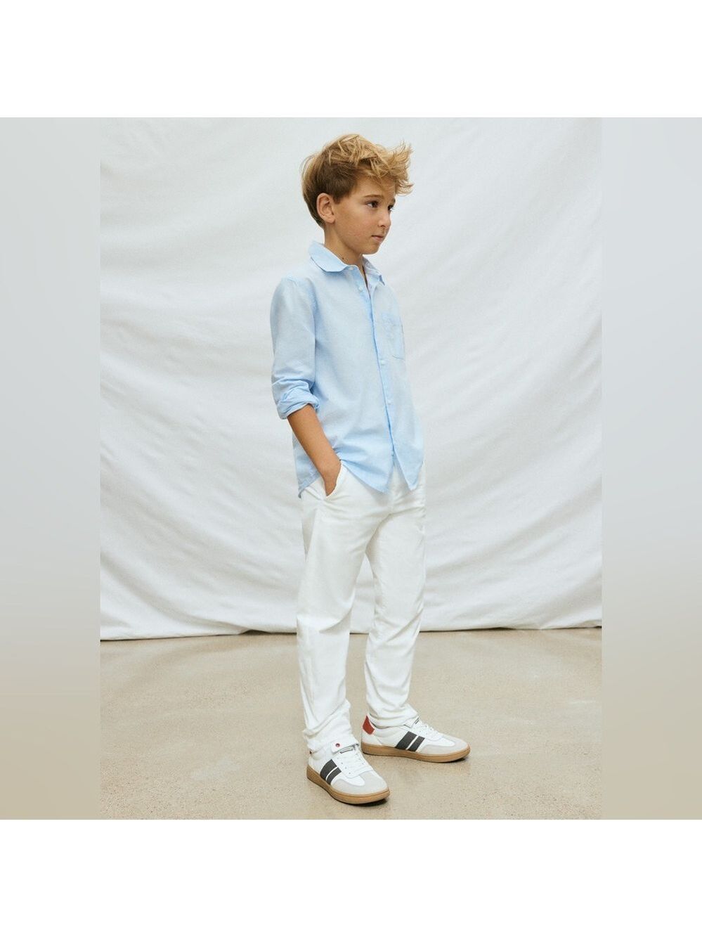 Mayoral Kids White Casual Trousers